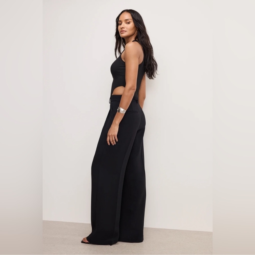 Good American Luxe Suiting Column Wide Leg Trousers Pants‎ Size 10/30 Black - Picture 3 of 16
